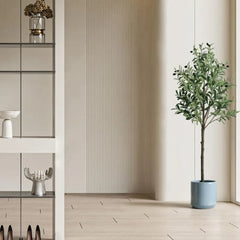 5FT Large Artificial Faux Olive Tree Fake Potted Olive Silk Tree Green Leafs Big Tree Branch For Home Office Party Outdoor Decor