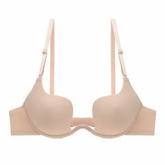 Push Up Bras Backless Women's Bra Low Cut Sexy Gather Brassiere Open Back Wedding Underwear Invisible Seamless Deep V Lingerie