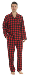 Mens Flannel Pajama Sets Cotton Plaid Pajamas for Men Pjs Set Soft Lounge Sleepwear Pj Pants with Pockets Flannel Shirts