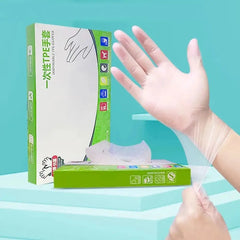 100Pcs Food Grade Disposable Gloves Portable Non-Slip Acid Work Safety Cleaning Gloves Transparent TPE Latex Free Gloves