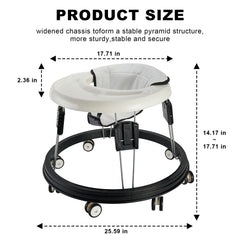 Baby Walker, Foldable Multi-Function Anti-Rollover Walker with Brake Design,5 Level Height Adjustable, Baby Walkers