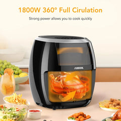 Air Fryer Oven Digital Large 7.7L Rapid Air Circulation,Air Fryers With Touch Screen Viewable Window Dishwasher Safe Accessories