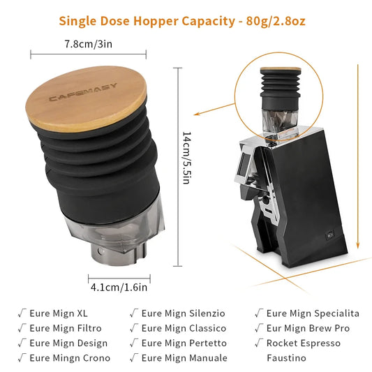 CAFEMASY Coffee Beans Grinder Single Dose Hopper Bellows For Eureka Oro Mignon Coffee Grinder Bean Bin Blowing Cleaning Tools