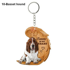 1 Piece 23 Style Dog Forever In My Heart Angel Pendant Bag Key Chains Car Keychain Keyring Pet Jewelry Gift For Women Girls