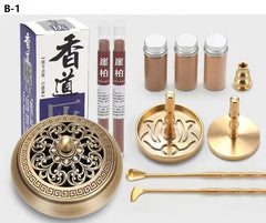 Incense Burner Set Brass Incense Fragrance Making Kit Incense Sealing Mold Incense Holder for Yoga Meditation Home Fragrance