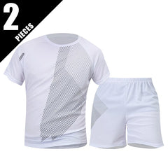 2/6 Pack Plus Size Men's Quick-drying Short-sleeved Shorts Suit Men's Leisure Sports Running Fitness T-shirt Joker Shorts Teen