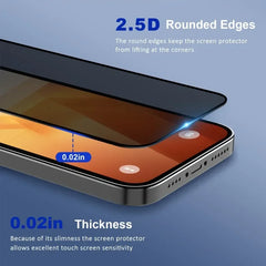 5Pcs Full Cover Privacy Screen Protector For iPhone 16 11 12 13 14 Pro Max Mini 8K Anti-spy Glass For iPhone 15 PRO XR X XS MAX