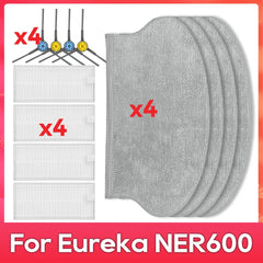 Fit For ( Eureka NER600 ) Roller Main Side Brush Hepa Filter Mop Rag Robot Vacuum Cleaner Spare Part Accessory Replacement Kit