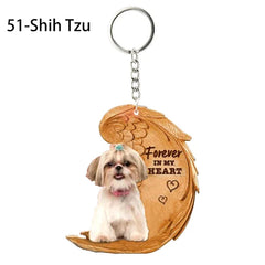 1 Piece 23 Style Dog Forever In My Heart Angel Pendant Bag Key Chains Car Keychain Keyring Pet Jewelry Gift For Women Girls