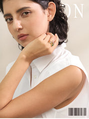 Yhpup Delicate Cubic Zirconia Heart Stainless Steel Gold Color Adjustable Fashion Open Ring High Quality Chic Charm Jewelry