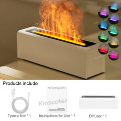 KINSCOTER RGB Flame Aroma Diffuser Air Humidifier Ultrasonic Cool Mist Maker Fogger LED Essential Oil Fire LED Lamp Difusor Gift