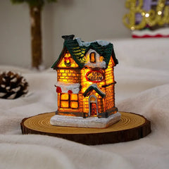 1~6pcs LED Night Light Christmas Ornaments 2024 Luminous Castle Snow House Sculpture Xmas Decoration for Home New Year Navidad
