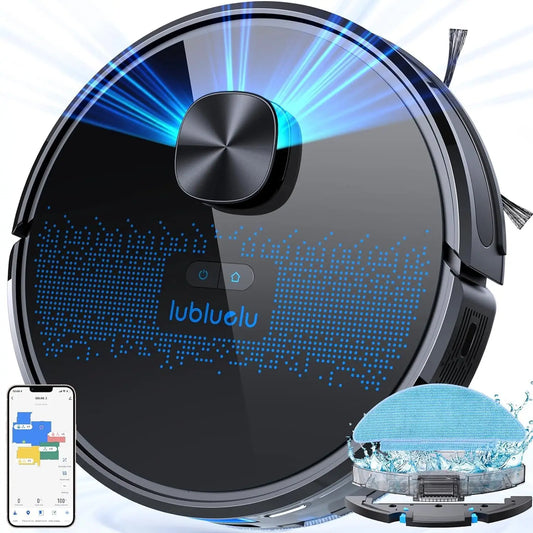 Lubluelu SL60D Robot Vacuum and Mop Combo - 4000Pa Suction, 150Mins Runtime, Quiet Operation, 10 No-Go Zones For Pet Hair Carpet