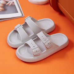 Fashion Buckle Thick Platform Slippers Women Home Soft Sole eva Cloud Slides Sandals Woman 2023 Summer Non Slip Beach Flip Flops
