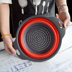 Silicone vegetable and fruit cleaning and drainage basket cleaning basket Folding water filter net Kitchen Gadgets
