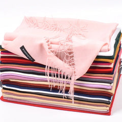 Leather Powder Autumn and Winter New Solid Color Scarves Wholesale for Men and Women 120g Single Color Headband Shawl