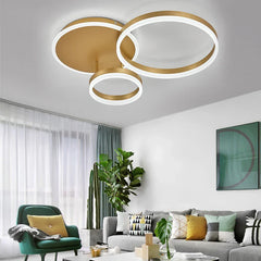 KOMORE Classic Golden Loops Energy Efficient LED Ceiling Light, Cool White / Stepless Dimming for Office, Living Room, Bedroom