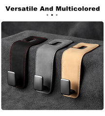 BLALION Car Seat Hook Hanger Hook Flip Leather Suede Auto Back Seat Headrest Hooks Storage Hanger Upgrade Car Interior Organizer