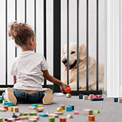 UBRAVOO Baby Gate for Doors and Stairs, Height 100 cm, Safety Pet Gate, Automatic Closure, Triple Locking