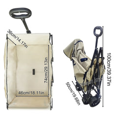 Camping Trolly Cart on Wheels 122L Folding Wagon Portable Beach Cart Collapsible for Outdoor Garden Picnic Shopping Fishing