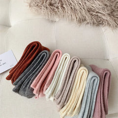 2024 New Winter Cashmere Wool Women Socks Casual japanese fashion Solid Color Thicker Long Sock Girls Thermal Warm Crew Sock