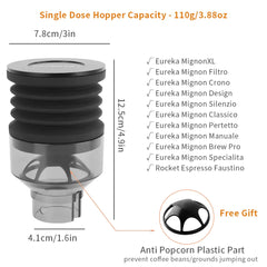 Coffee Beans Grinder Single Dose Hopper and Bellows Coffee Grinder Bean Bin Blowing Cleaning Tool For Eureka Mignon Grinder