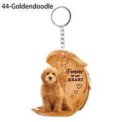 1 Piece 23 Style Dog Forever In My Heart Angel Pendant Bag Key Chains Car Keychain Keyring Pet Jewelry Gift For Women Girls