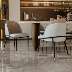 Luxurious Upholstered Dining Room Chairs Set, Microfiber Silicone Leather, 2 Colors, Kitchen Chairs