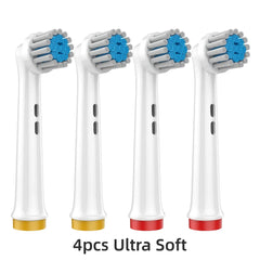 4/8PCS Replacement Brush Heads for Oral B Electric Toothbrushes Floss Cross Action 3D Pro White Precision Standard Daily Clean