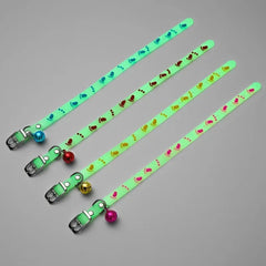 1PC Luminous Cat Necklace Glowing Small Dog Collar Anti-Loss Fluorescent Silicone Bell Collar Neck Ring Pet Cats Accessories