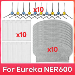 Fit For ( Eureka NER600 ) Roller Main Side Brush Hepa Filter Mop Rag Robot Vacuum Cleaner Spare Part Accessory Replacement Kit