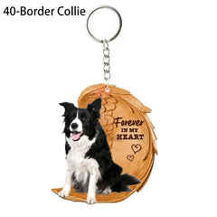 1 Piece 23 Style Dog Forever In My Heart Angel Pendant Bag Key Chains Car Keychain Keyring Pet Jewelry Gift For Women Girls