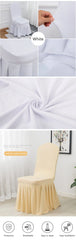 5/10/50/100pcs Pleated skirt Spandex Chair Cover Hotel Banquet Party Events Wedding Decoration Dining Room Seat Protector Covers