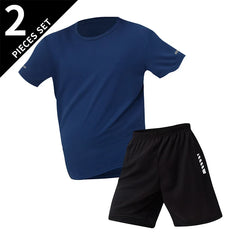 2/6 Pack Plus Size Men's Quick-drying Short-sleeved Shorts Suit Men's Leisure Sports Running Fitness T-shirt Joker Shorts Teen