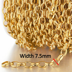 1meter Stainless Steel Necklace Chain for Jewelry Making DIY 1:3 NK Rolo Cable Link Curb Chains Thick Chain Bracelet Accessories