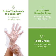 100Pcs Food Grade Disposable Gloves Portable Non-Slip Acid Work Safety Cleaning Gloves Transparent TPE Latex Free Gloves