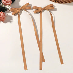 2pcs 2024 New Cute Ribbon Bow Headband Long Tassel Hair Clip Women's Hair Accessories Girls Party Headwear Side Clips Wholesale