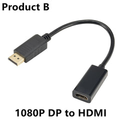 4K DP to HDMI-compatible Adapter Converter DisplayPort to HDMI Cable DP Male to HDMI Female HD TV Video Audio Adapter For PC TV