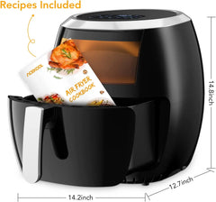Air Fryer Oven Digital Large 7.7L Rapid Air Circulation,Air Fryers With Touch Screen Viewable Window Dishwasher Safe Accessories