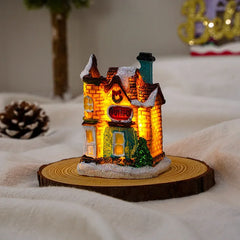 1~6pcs LED Night Light Christmas Ornaments 2024 Luminous Castle Snow House Sculpture Xmas Decoration for Home New Year Navidad