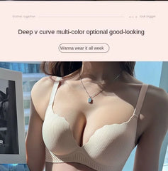 2024 New Push Up Bra for Small Chest Ultra Thick 6CM Padded No Steel Ring Comfortable & Sexy Lift Lingerie for Flat Chest Women