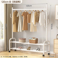 Aesthetic Golden Clothes Rack Metal Balcony Nordic Wheels Clothes Rack Floor Bedroom Burro Ropa Perchero Hallway Furniture
