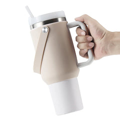 Portable Water Bottle Protective Sleeve Silicone Water Bottle Holder Bag Bottle Carrier Sleeve with Handle for Stanley 40oz Cup