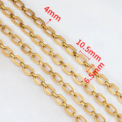 1M NO FADE Stainless Steel Square Link Chain for DIY Necklace Bracelet 6.5mm Rolo Cable Link Chains Jewelry Making Supplies Bulk