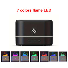 7 colors Fire Flame Air humidifier Cool Mist Usb Led change color Aroma Essential Oil Diffuser h2o air humidifier Room Freshener
