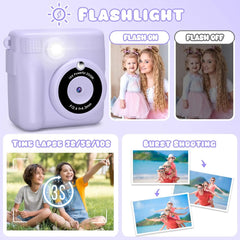 Gofunly Children's Instant Print Camera Thermal Printing Digital Camera 2.4" 1080P Camera Toy For 6-12 Years