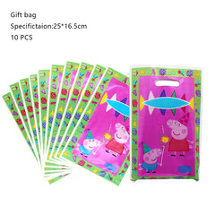 Peppa Pig Birthday Party Decoration Aluminum Foil Balloon For Kid Event Supplies Disposable Tableware Banner Backdrop Gift