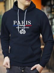 Paris Print Hoodies Tshirt For Men Casual Autumn Winter
