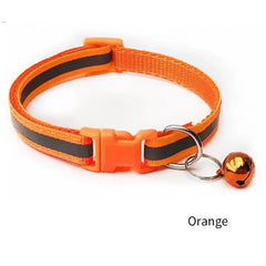 1PC Colors Reflective Breakaway Cat Collar Neck Ring Necklace Bell Pet Products Safety Elastic Adjustable Pet Reflective Collar