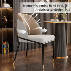 Luxurious Upholstered Dining Room Chairs Set, Microfiber Silicone Leather, 2 Colors, Kitchen Chairs